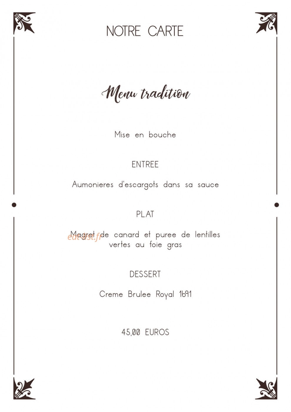 Entre Nous — carte page 4