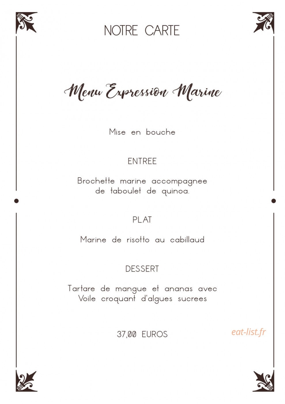 Entre Nous — carte page 6