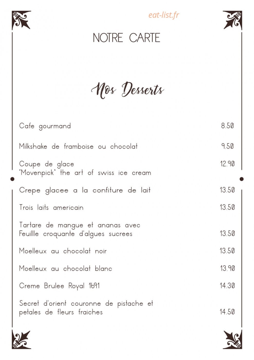 Entre Nous — carte page 12