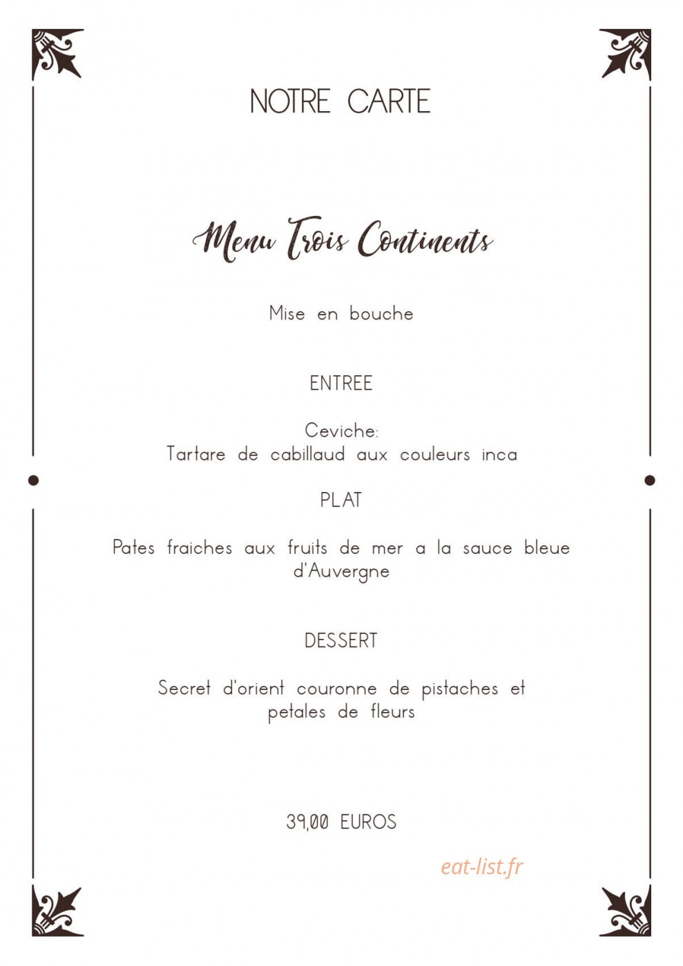 Entre Nous — carte page 8