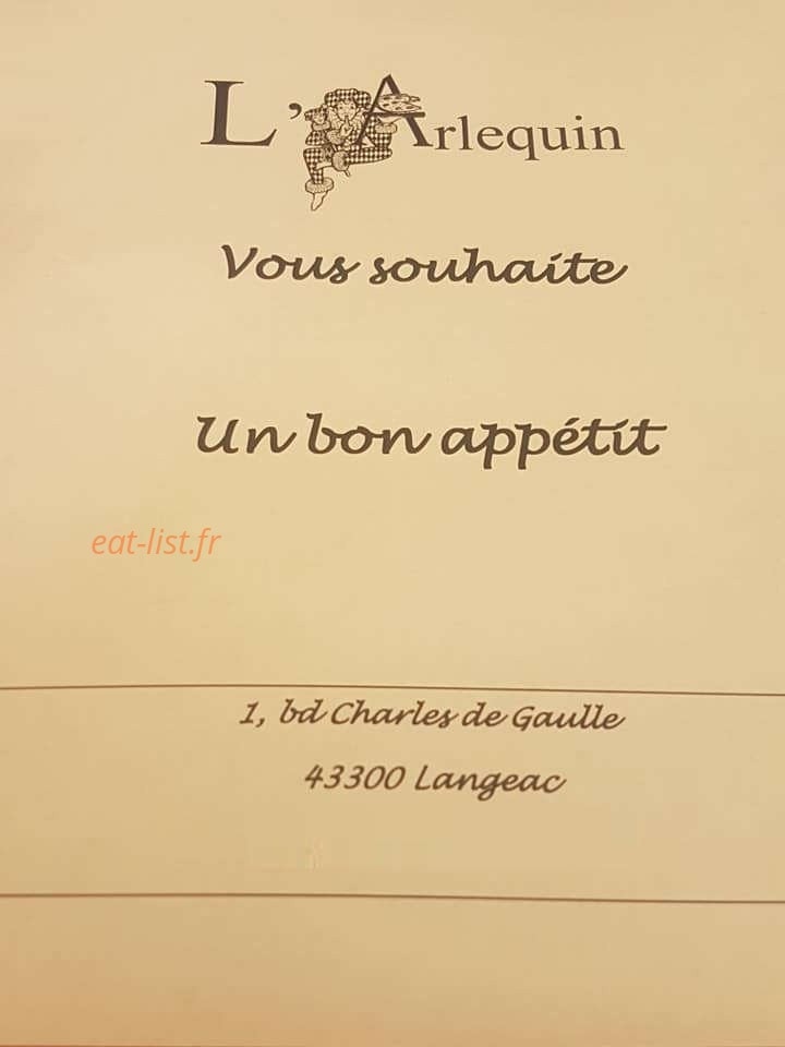 L' Arlequin — carte page 4