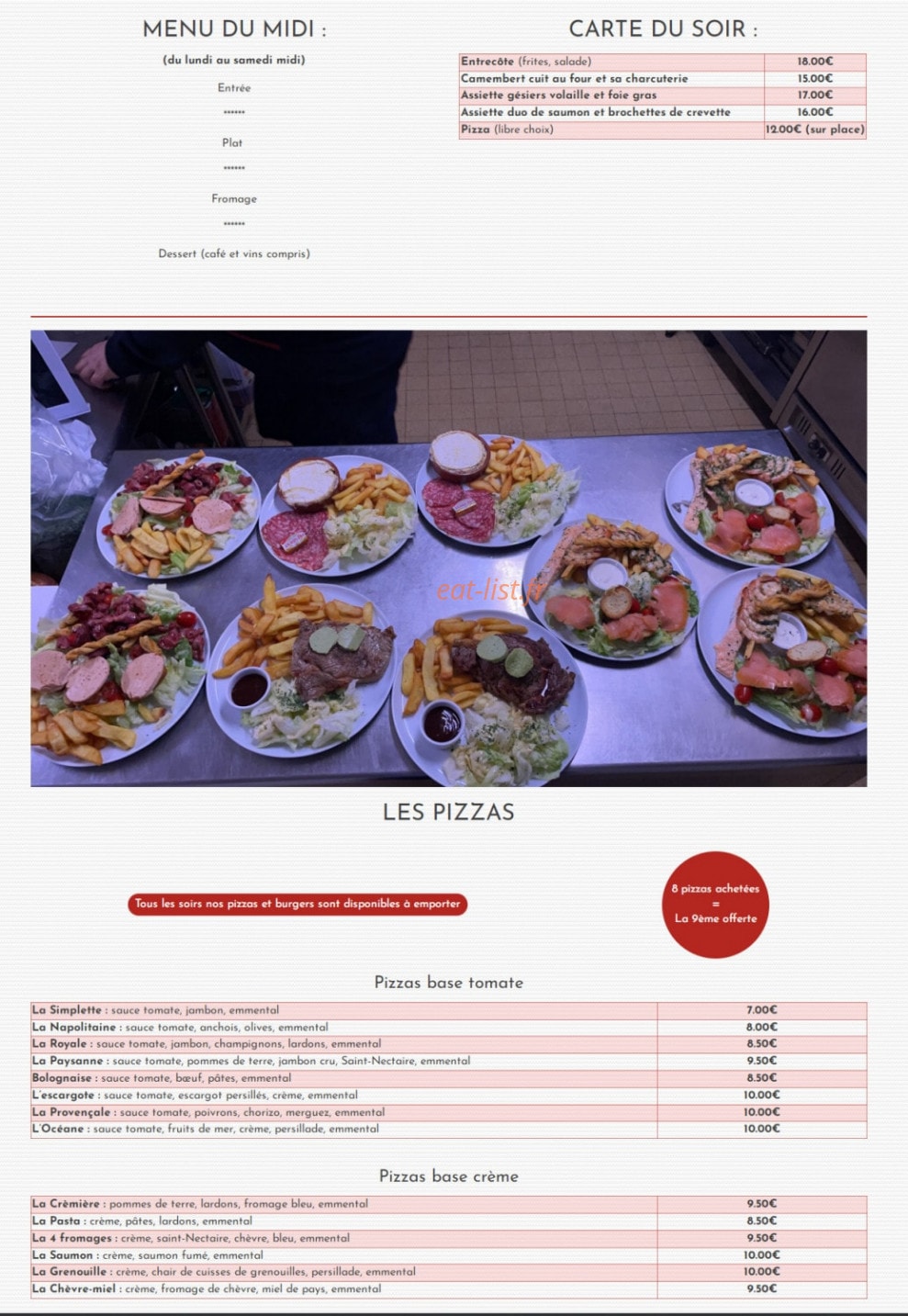 Le Bistrot de Lucas — carte page 1