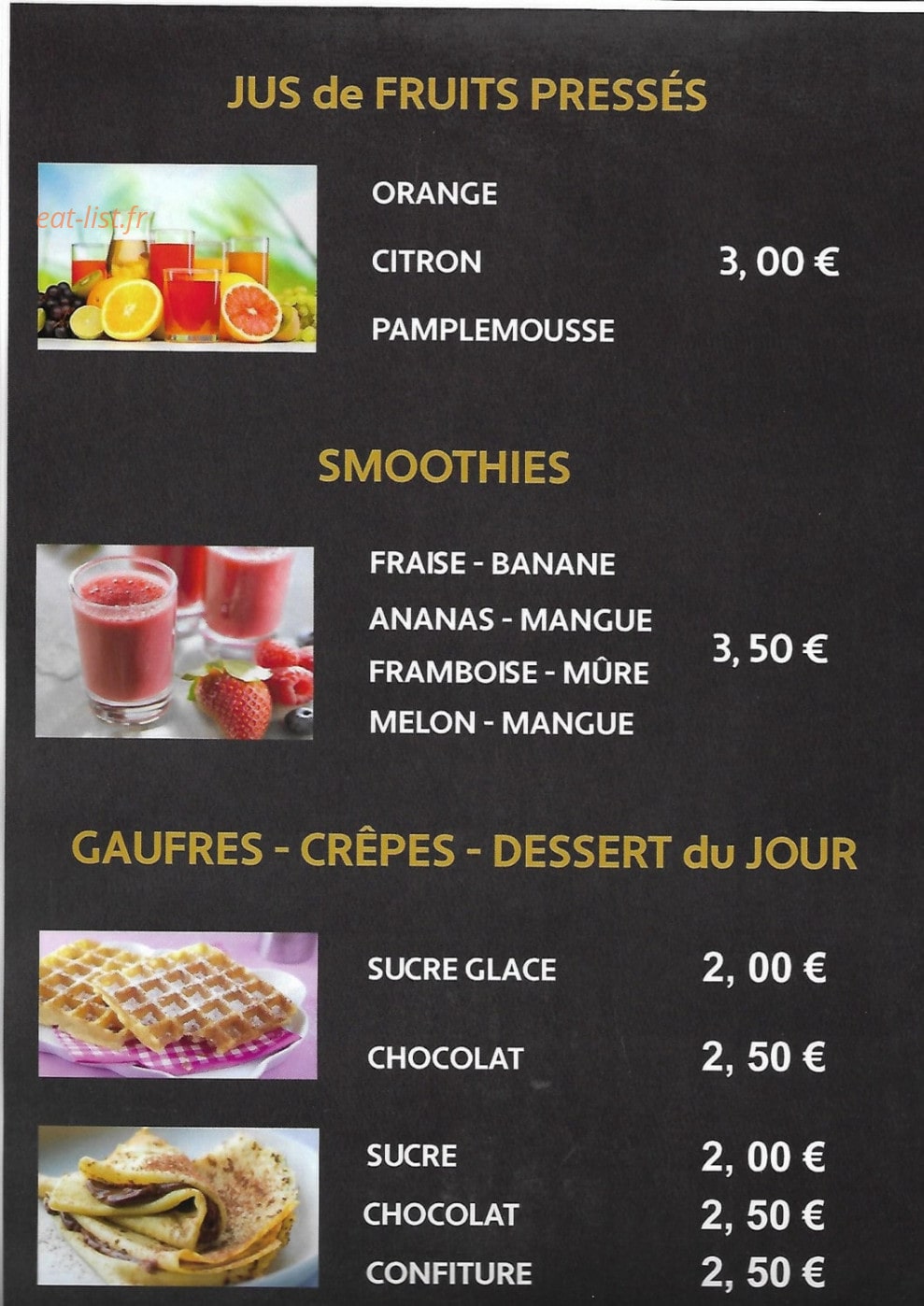 Le Café de Paris — carte page 4