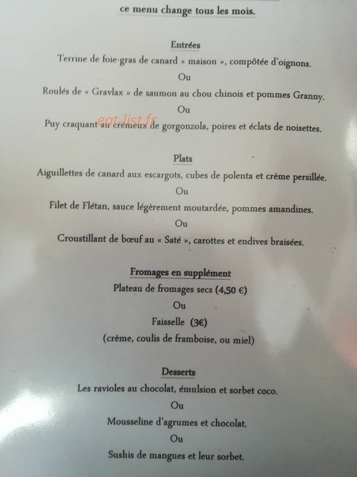 Atelier des Papilles — carte page 1