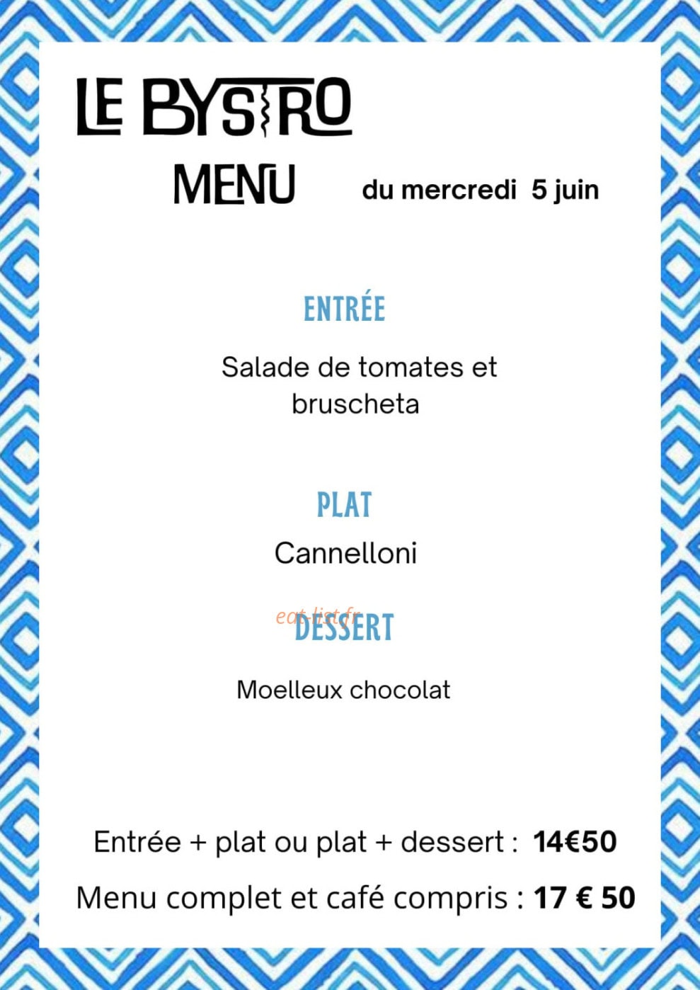 Le Bystro — carte page 1