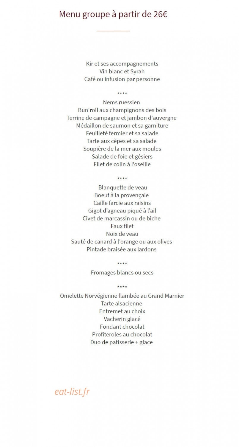 Restaurant des Voyageurs — carte page 3