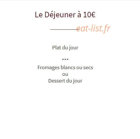 Restaurant des Voyageurs — carte page 1