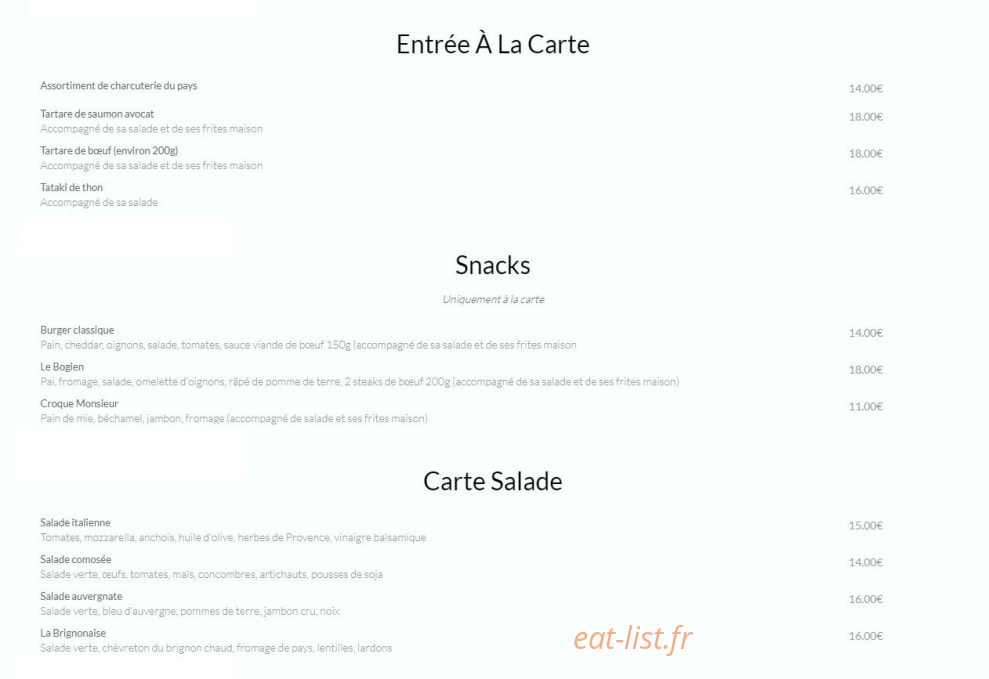 À la Bonne Auberge — carte page 2