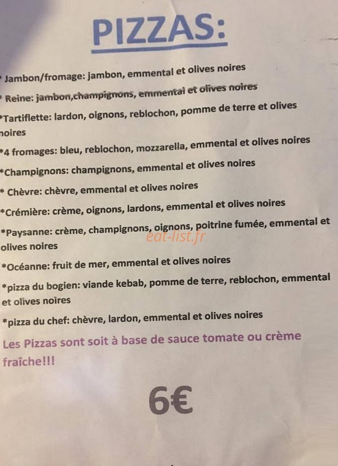 Les Délices d'Amandine — carte page 1