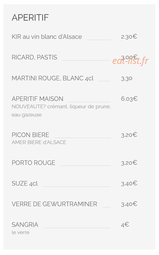 Auberge Alsacienne — carte page 6