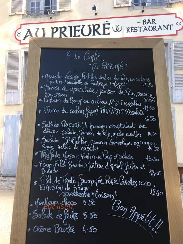 Au Prieuré — carte page 1