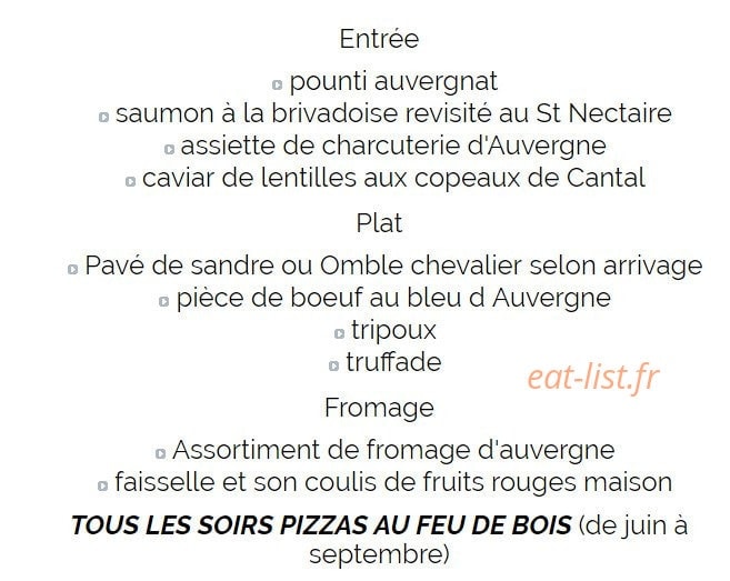 Hotel Restaurant du pecheur — carte page 1