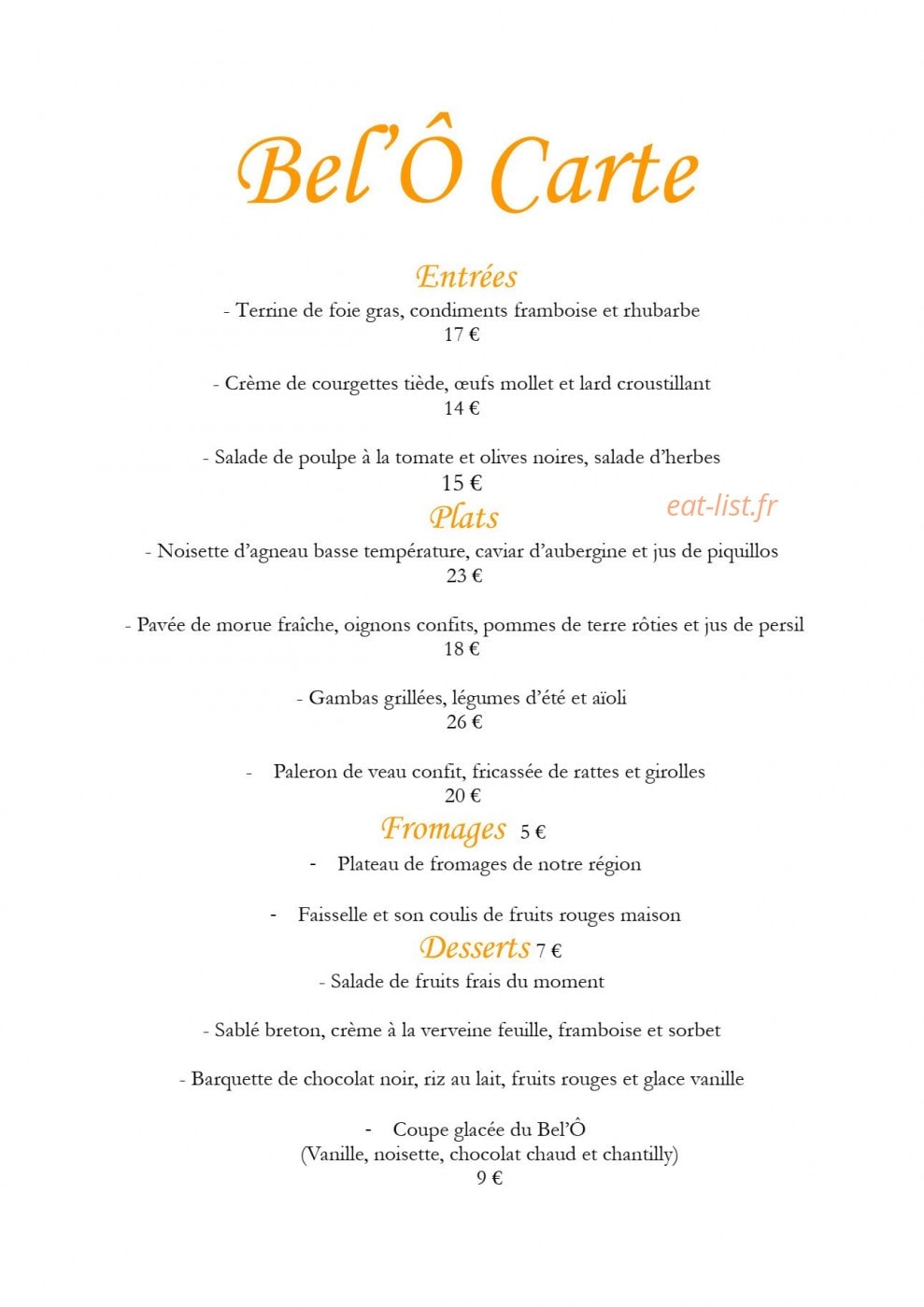 Bel Horizon — carte page 1