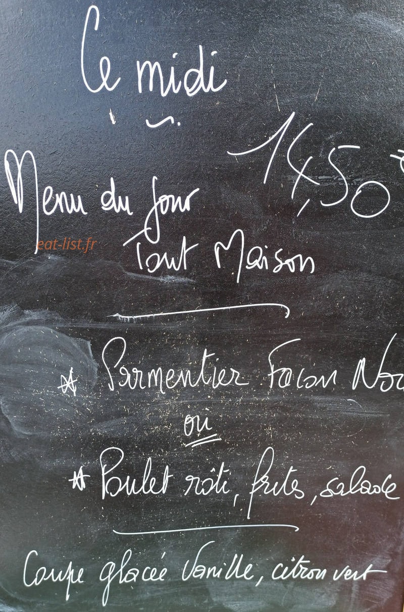 Carte et menu de L'Estaminet de la fontaine à Le Chambon sur Lignon — Exemple de menu