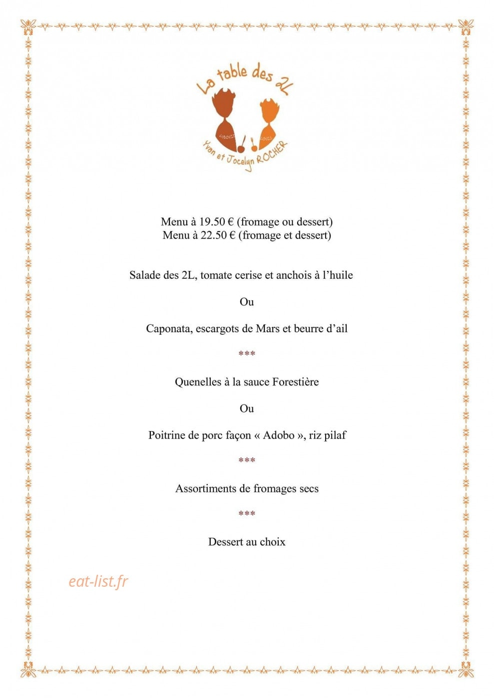 La table des 2 L — carte page 2