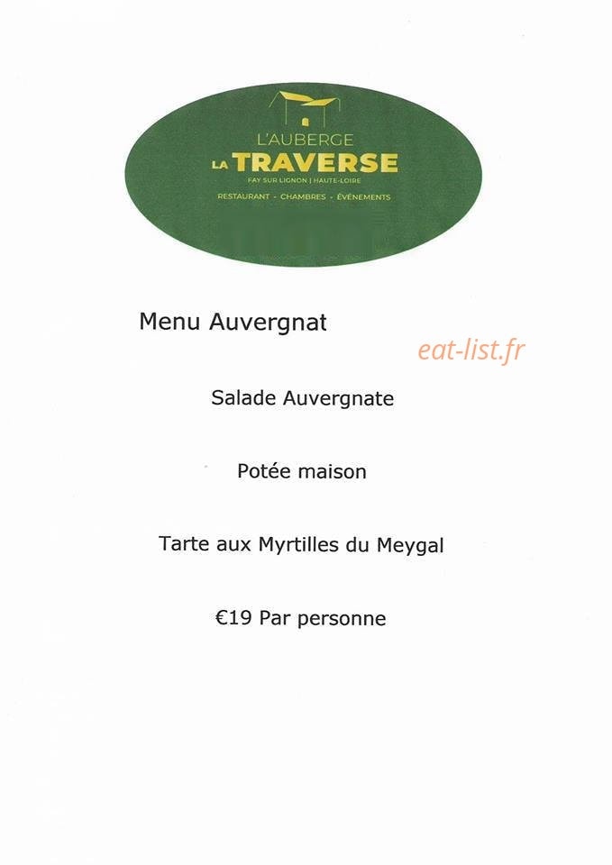 L’auberge La Traverse — carte page 2