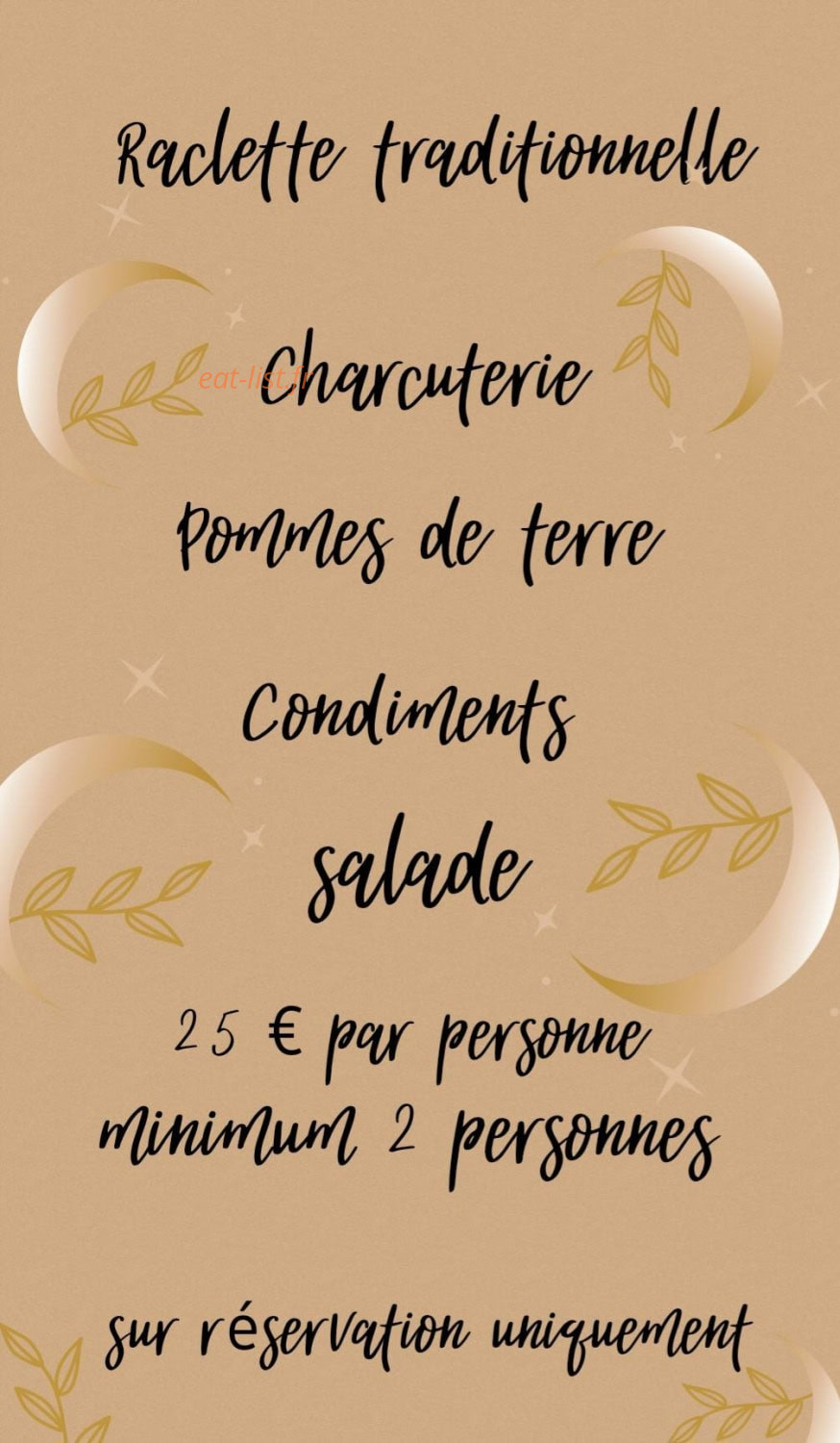 Auberge du fromager du Doulon — carte page 1