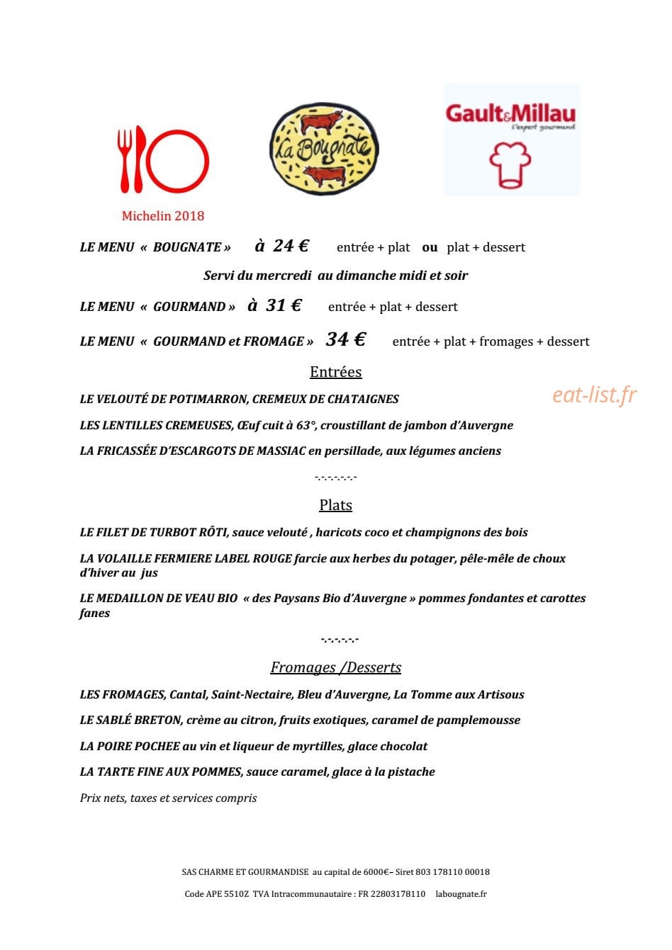La Bougnate — carte page 2