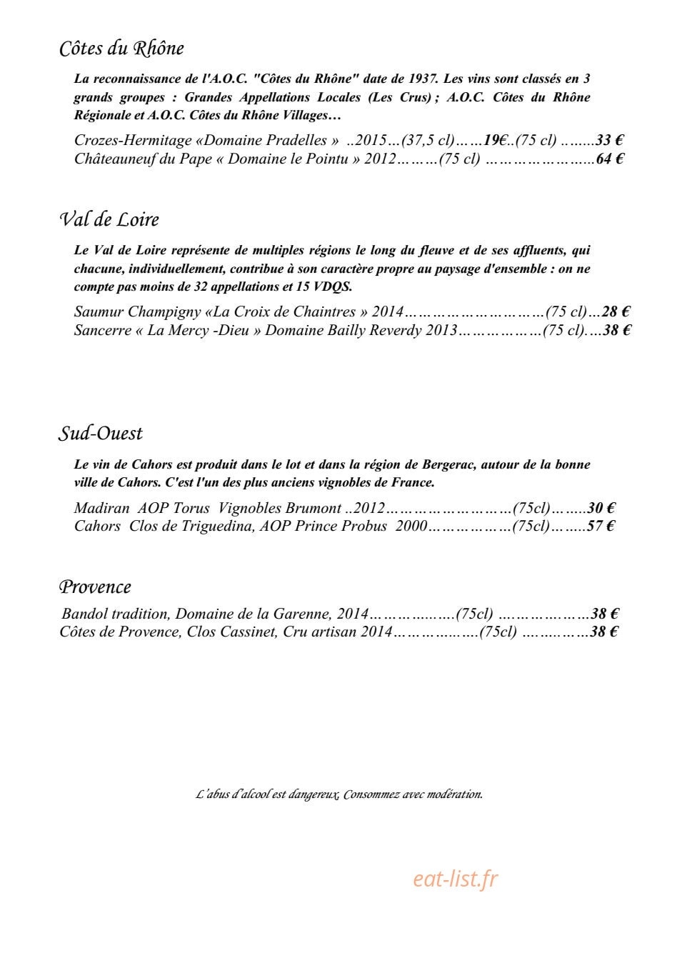 La Bougnate — carte page 8