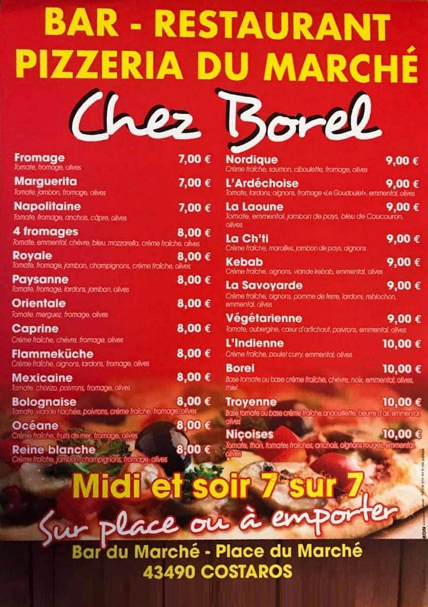 Chez Borel — carte page 1