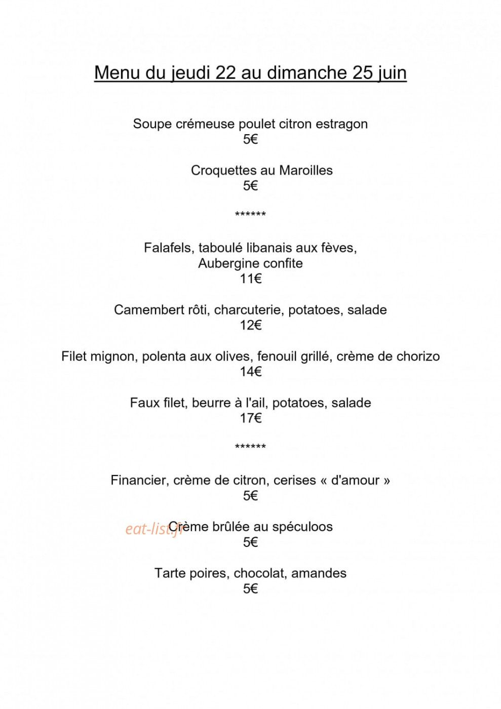 Le Crapaud Exquis — carte page 1