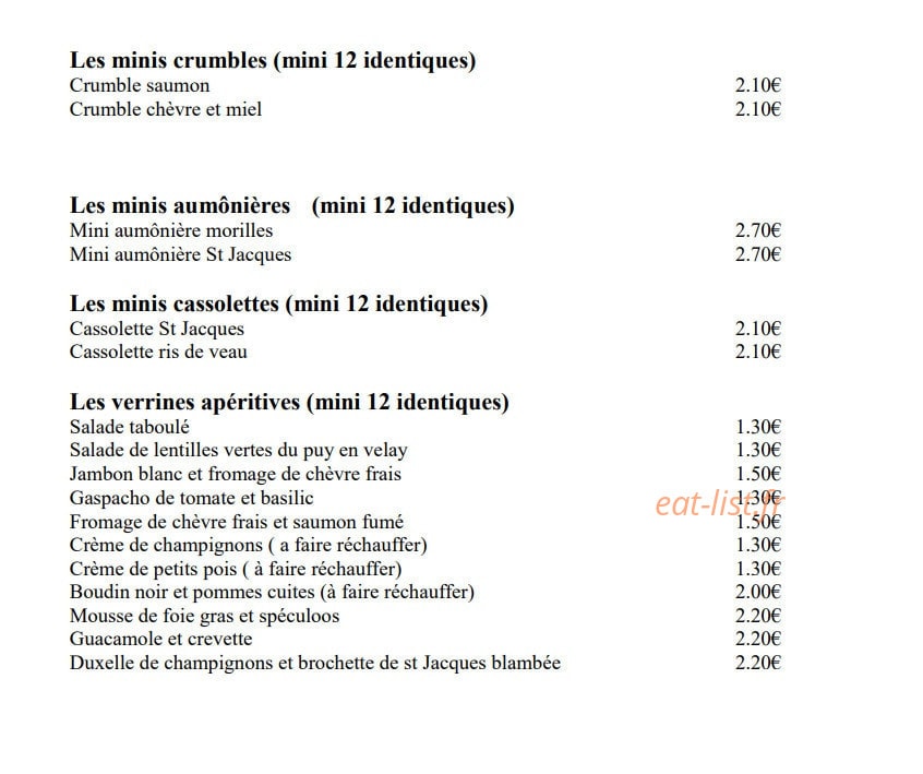 La Cuisine D'angele — carte page 3