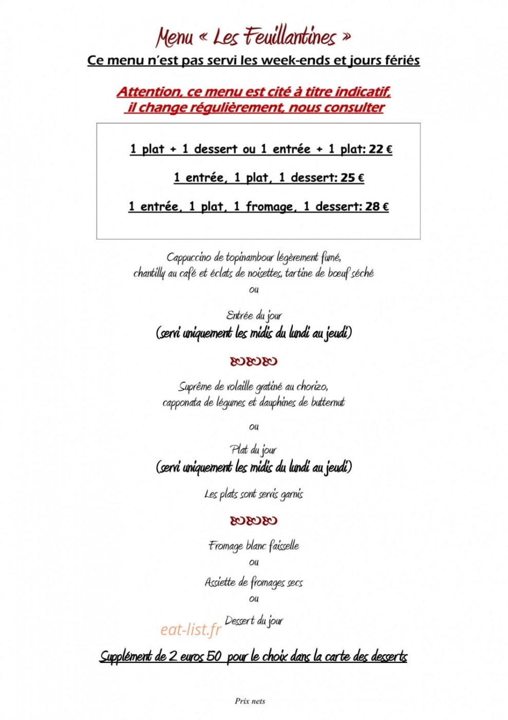 Les feuillantines — carte page 6