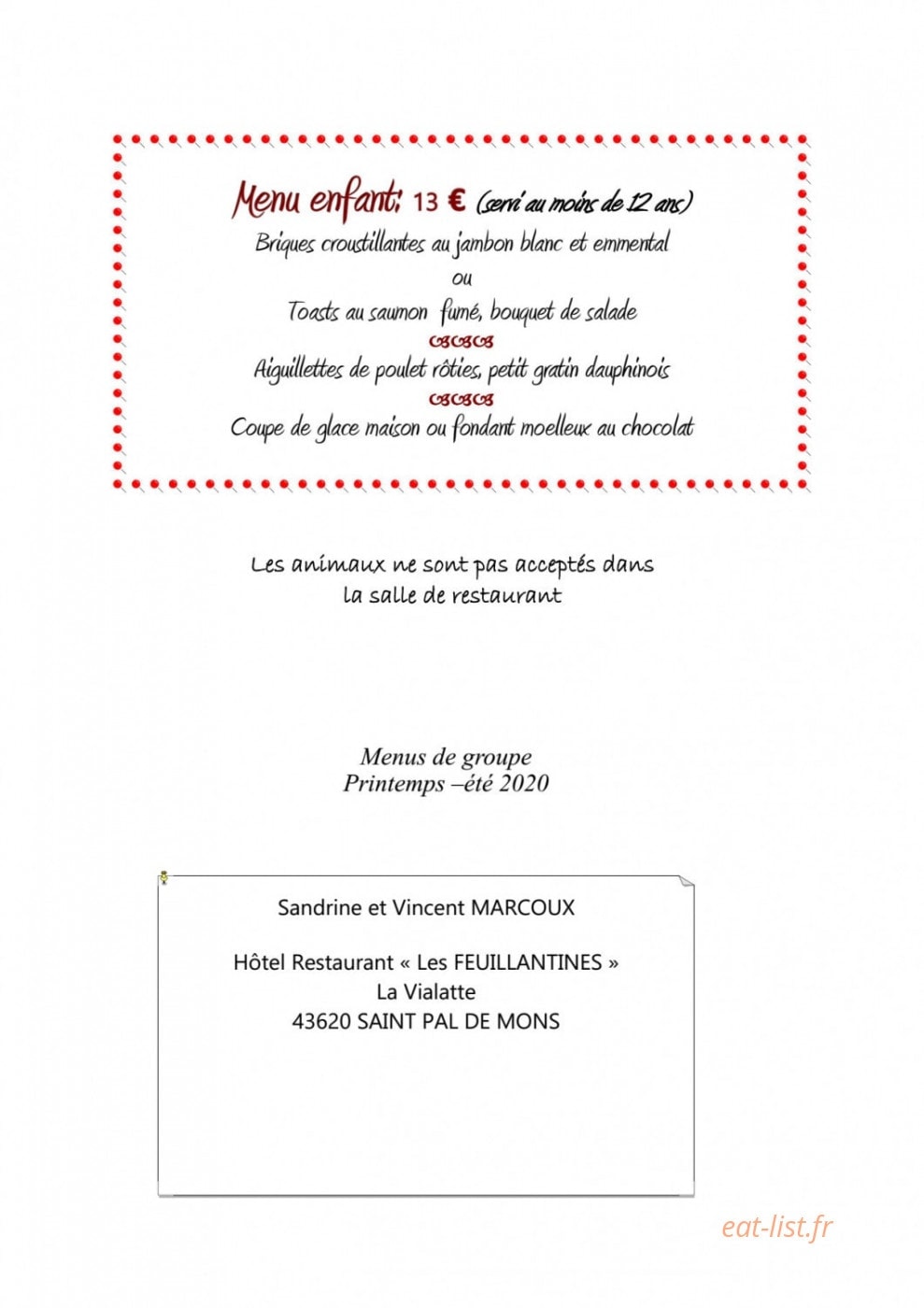 Les feuillantines — carte page 5