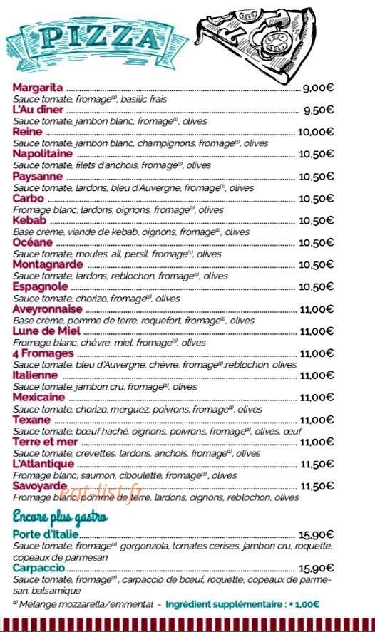 Planét'Au Dîner — carte page 2