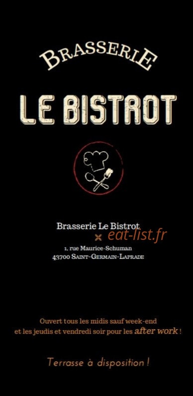 Le Bistrot — carte page 1