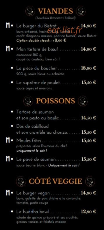 Le Bistrot — carte page 4