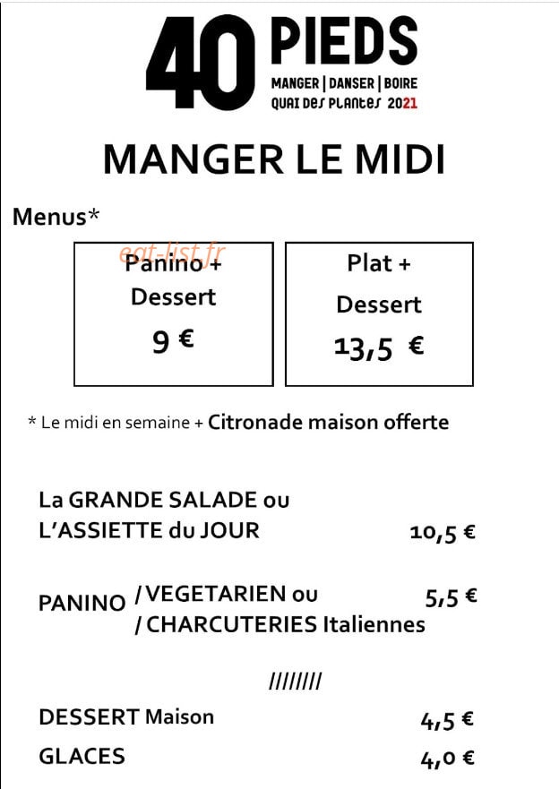 40 pieds — carte page 1