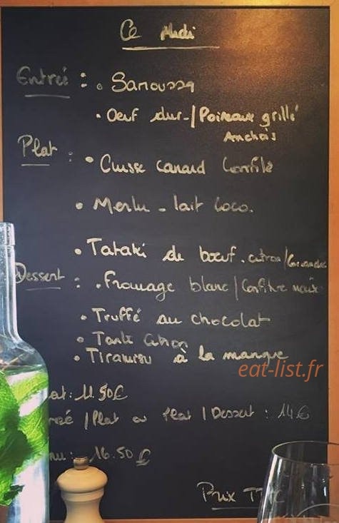 A boire et à manger — carte page 1