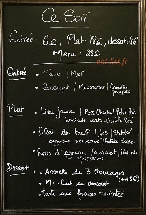 A boire et à manger — carte page 2