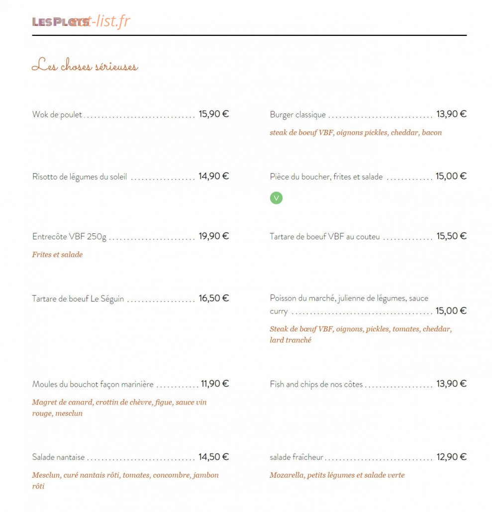 À La Bonne Franckette — carte page 2
