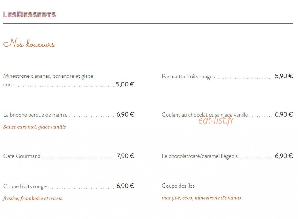 À La Bonne Franckette — carte page 3