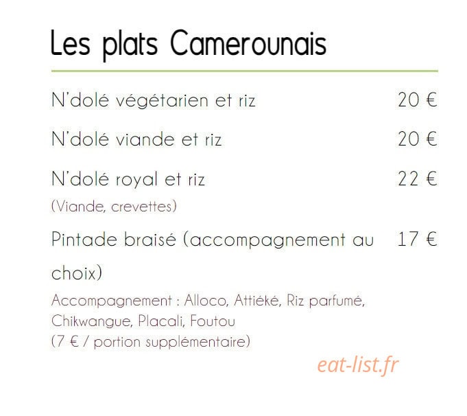 Afri K Gourmand — carte page 6