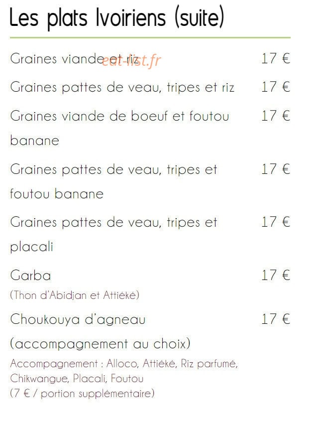 Afri K Gourmand — carte page 4