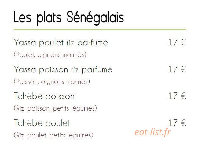 Afri K Gourmand — carte page 5