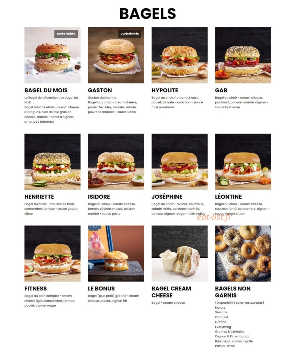 Bagelstein — carte page 1