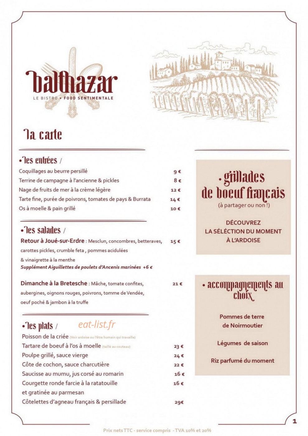Balthazar — carte page 1