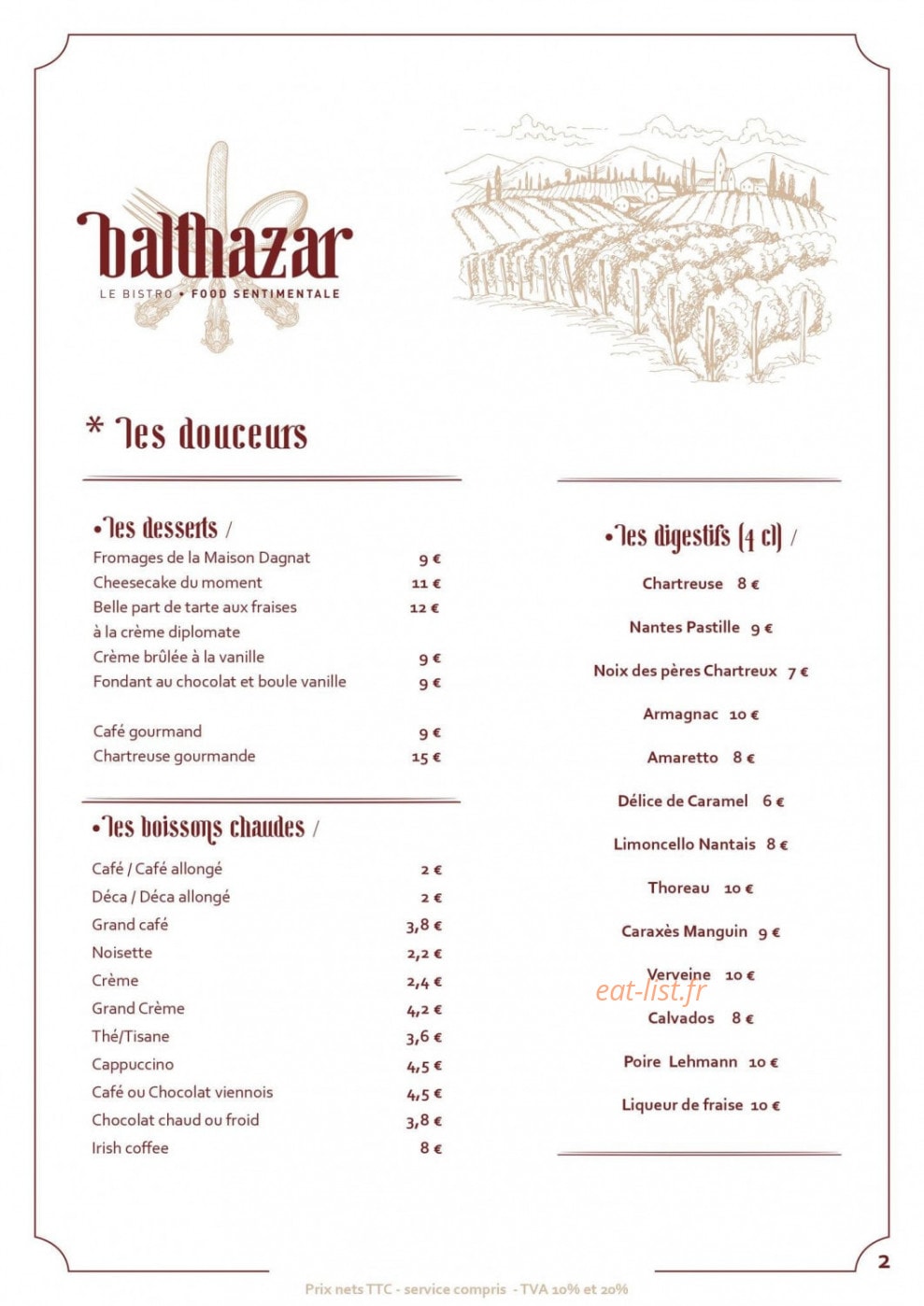 Balthazar — carte page 2