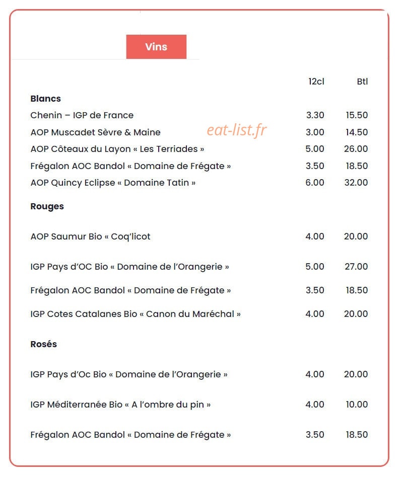 Bam Bam Café — carte page 5