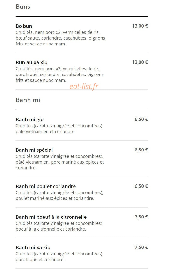 Banh Mie — carte page 4