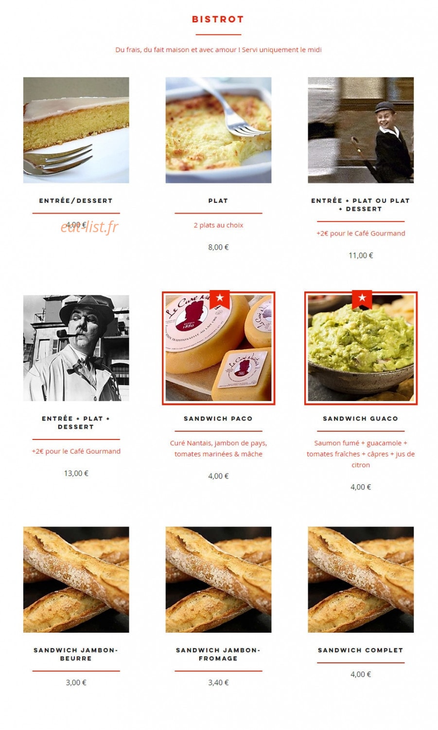 Bar Mon Oncle — carte page 1