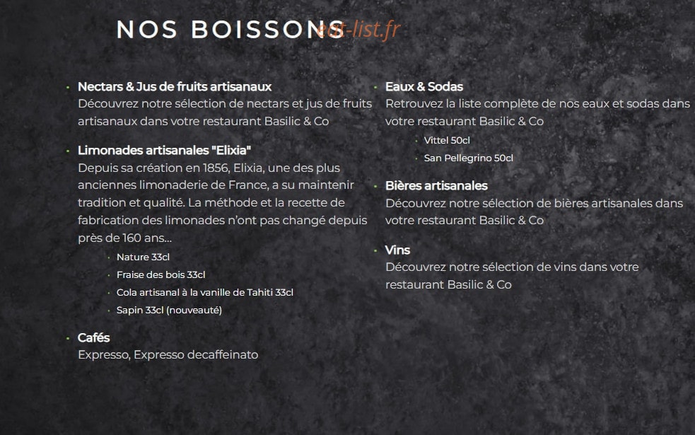 Basilic & Co — carte page 6