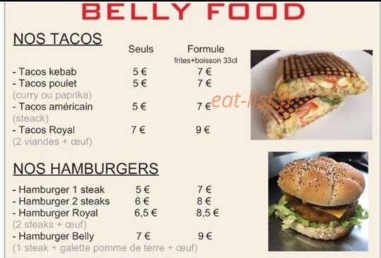 Belly Food — carte page 1