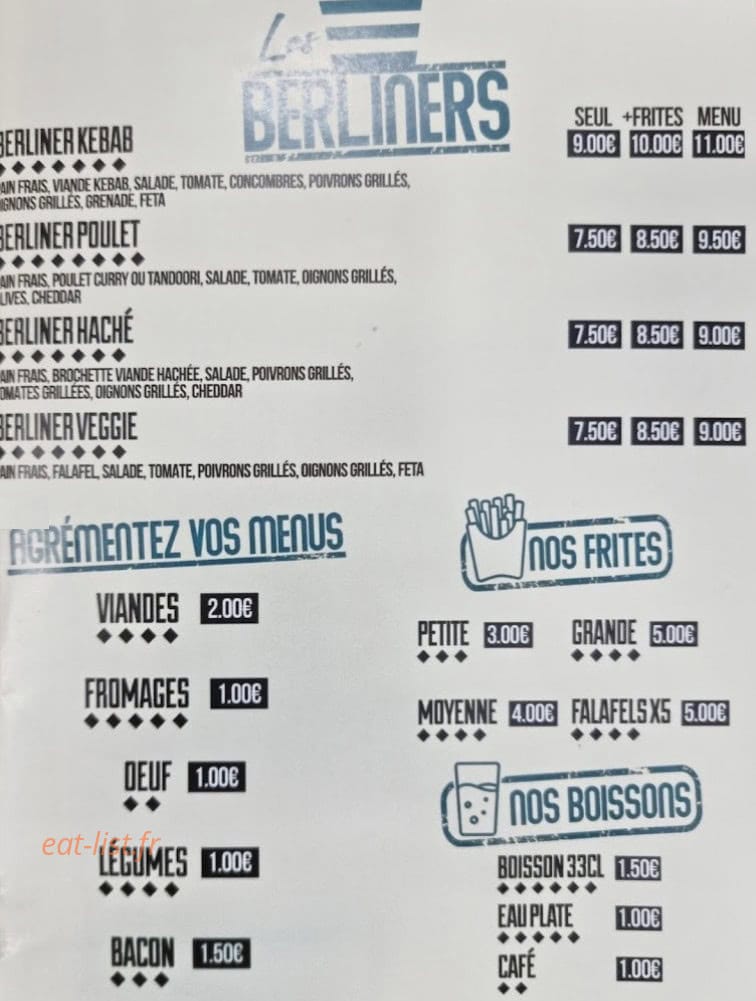 Berliner & Co — carte page 1