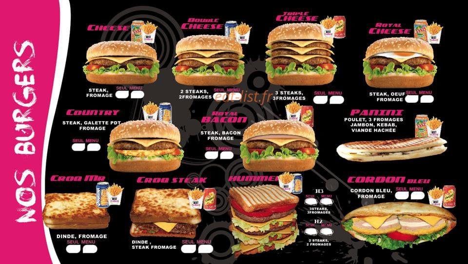 Best burger — carte page 1