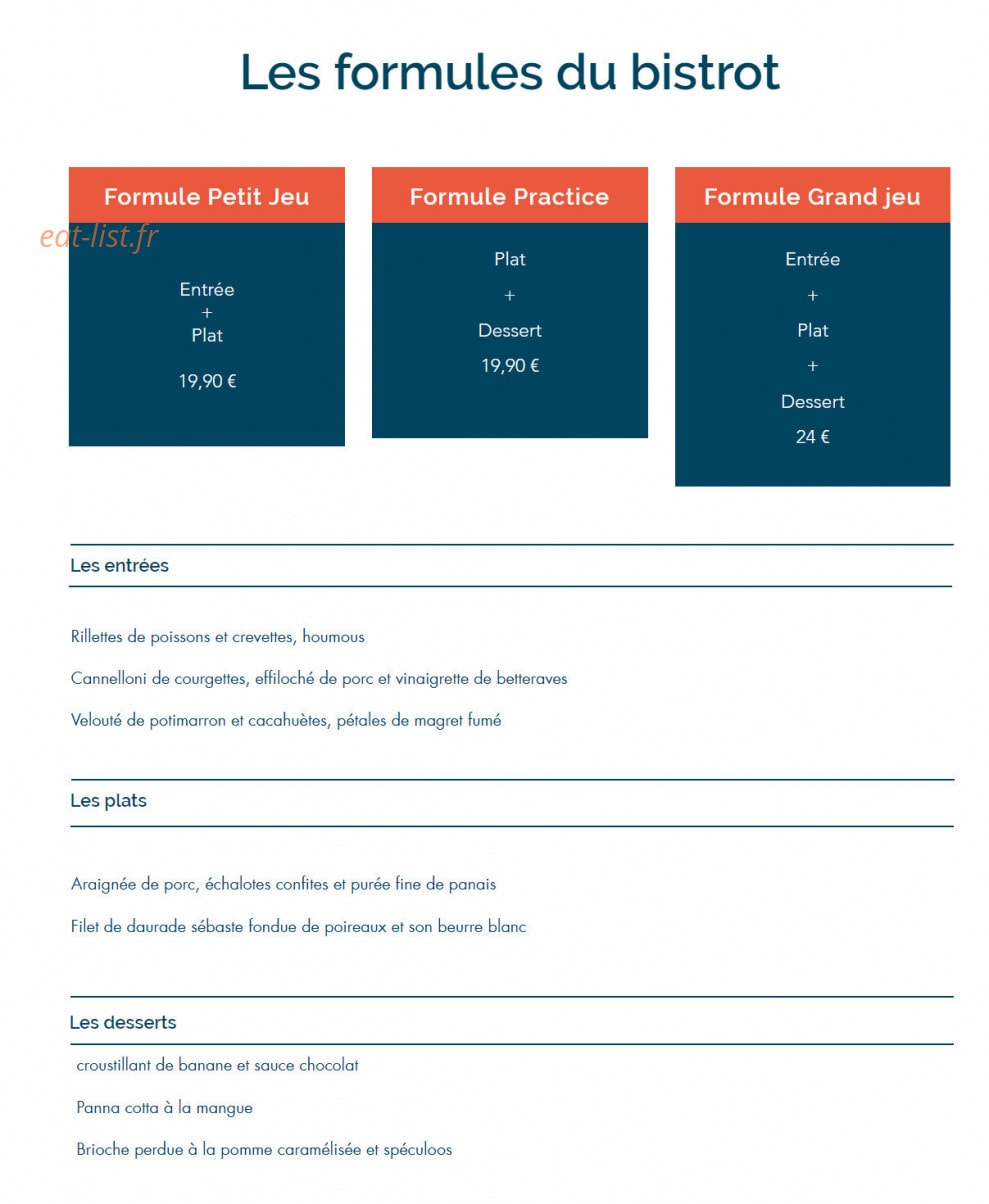 Bistrot du Golf — carte page 3